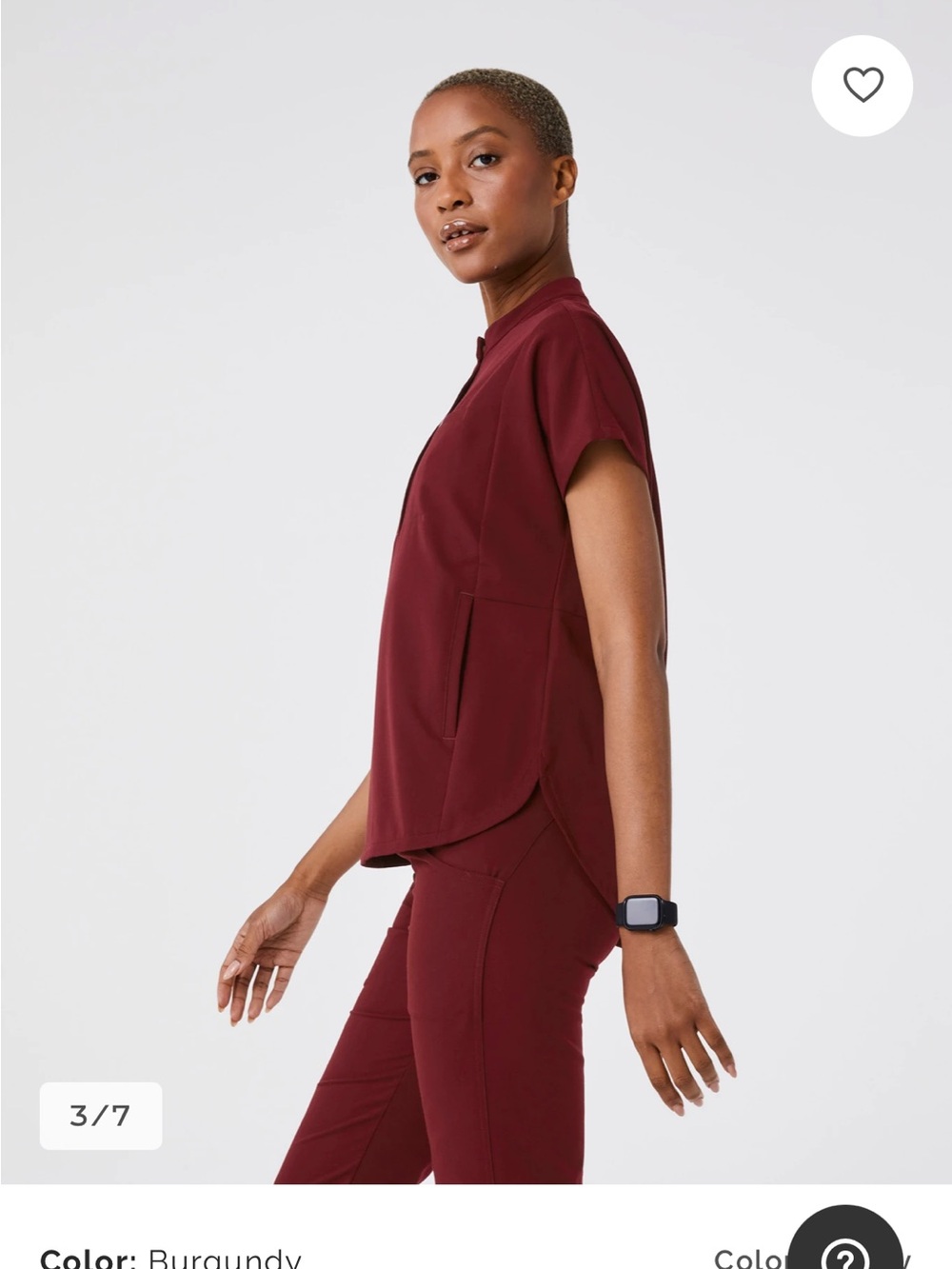 Figs Women’s Burgundy Scrub Set - Picture 4 of 10